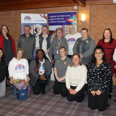 Morrisons colleagues and staff from Francis House in the hall